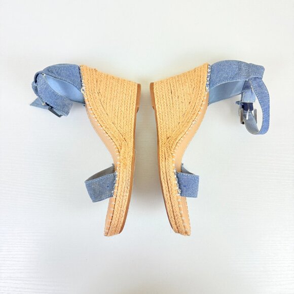 Nautica Denim Espadrille Wedge Sandals w/ Ankle Strap | 9.5 - Picture 2 of 6